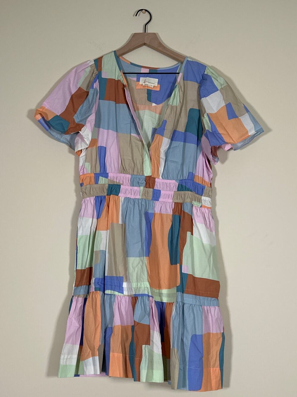 Anthropologie The Somerset Mini Dress XL Abstract Multicolor